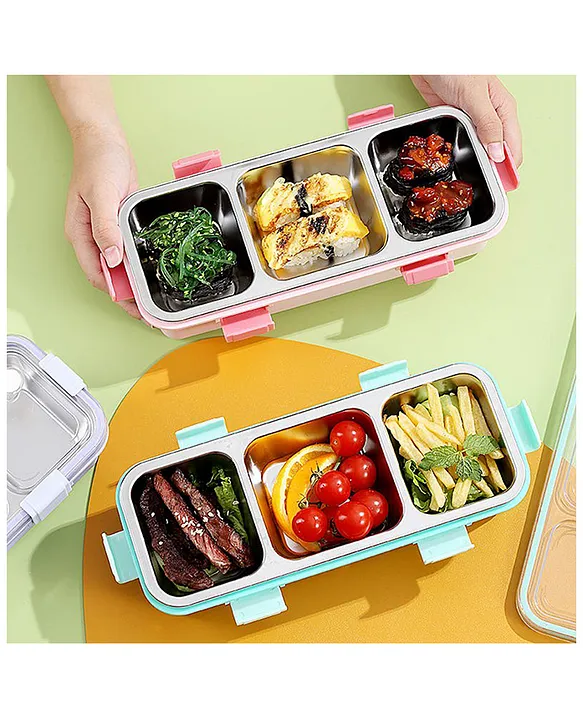 3-Compartment Stainless Steel Lunch Box