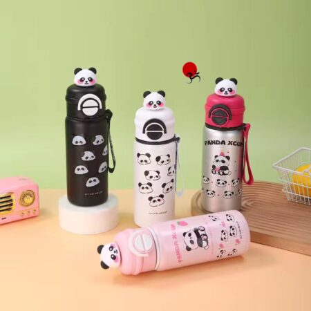 700Ml Leak-Proof Insulated Panda Water Bottle With Straw