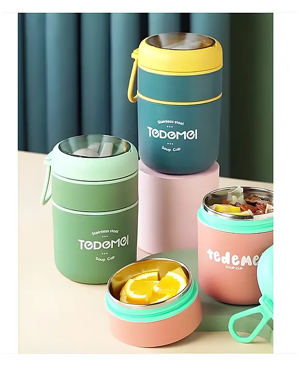Insulated Lunch Box 304 Stainless Steel Food Jar Thermal Flask Food Container